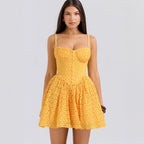 Alba | Vibrant Corset Princess Mini Dress For Summer Festivals - Honeyvine