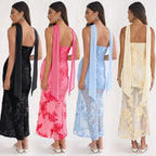 Yara | Tailored Backless Sequin Mesh Midi Dress