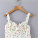 Cora | Floral A-Line Rosebud Tie-Front Mini Dress
