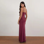 Emilia | Polka Dot Slip Backless Maxi Dress