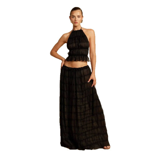Alessia | Bohemian Ruffle Crop Top & Maxi Skirt Set