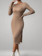 Miranda | Cozy Ribbed Midi Dress