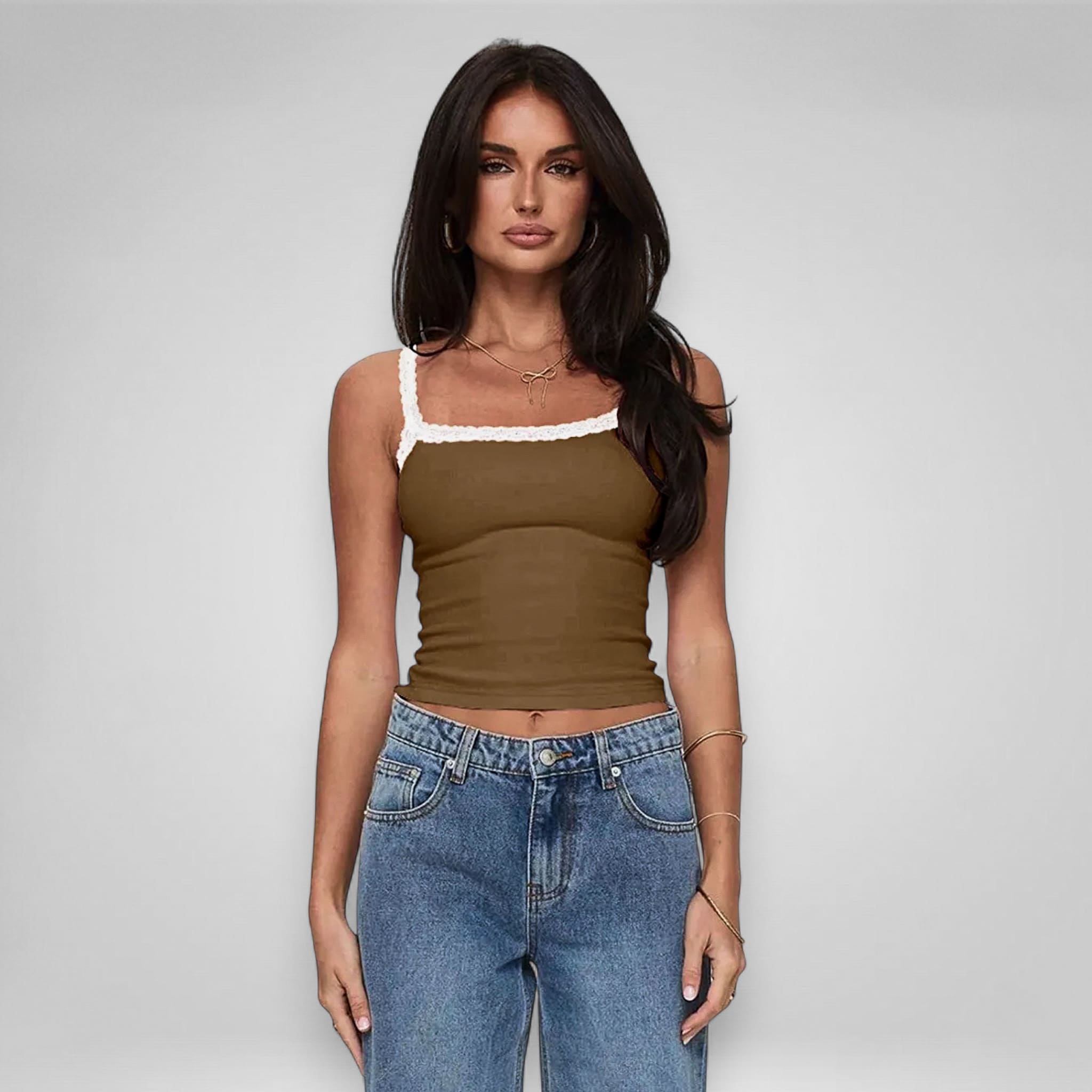 Martina | Lace Trim Tank Top