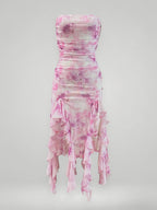 Paisley | Pink Ruffle Midi Dress
