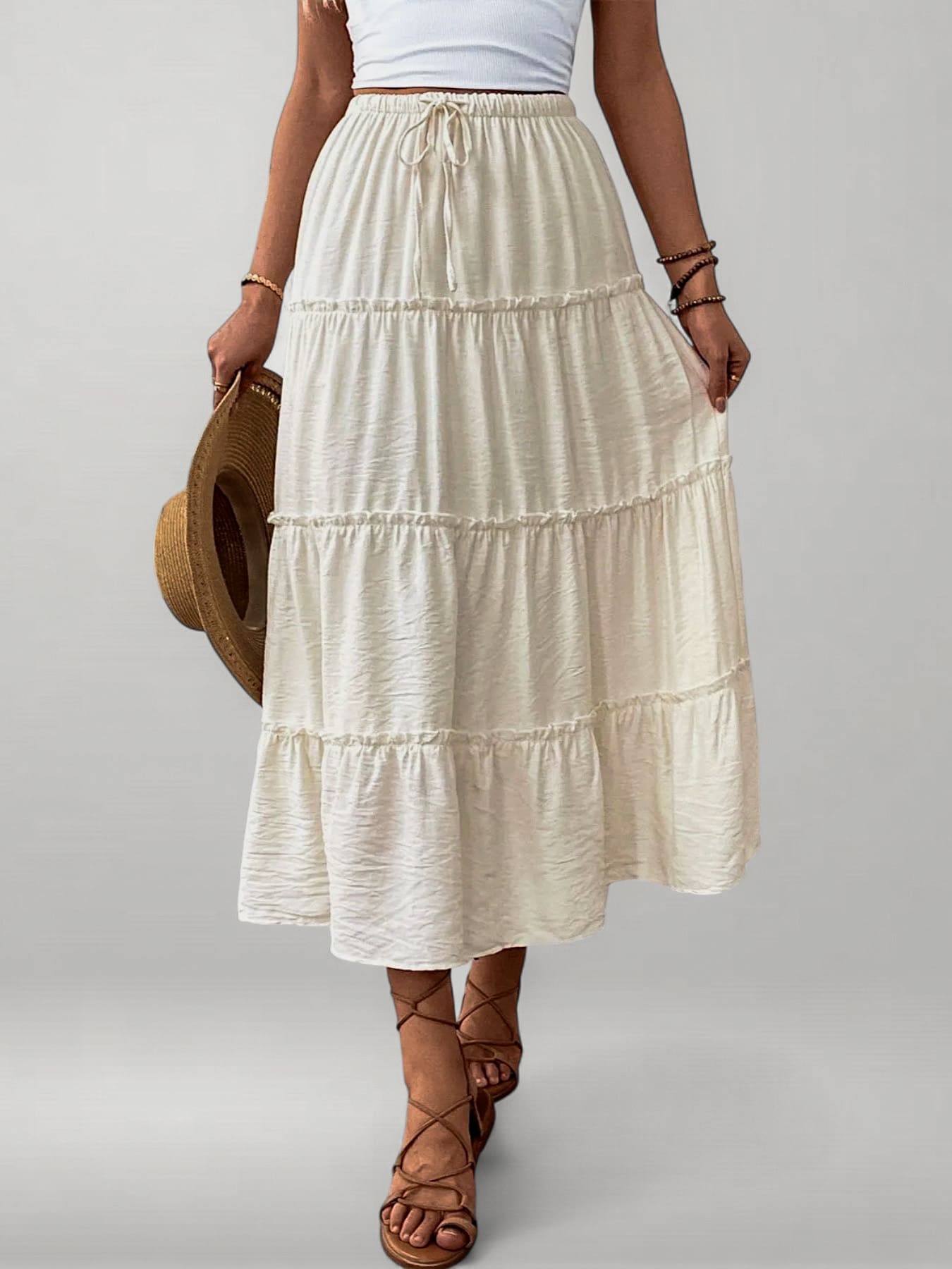 Lilia | High Waisted Boho Summer Flowing Skirt