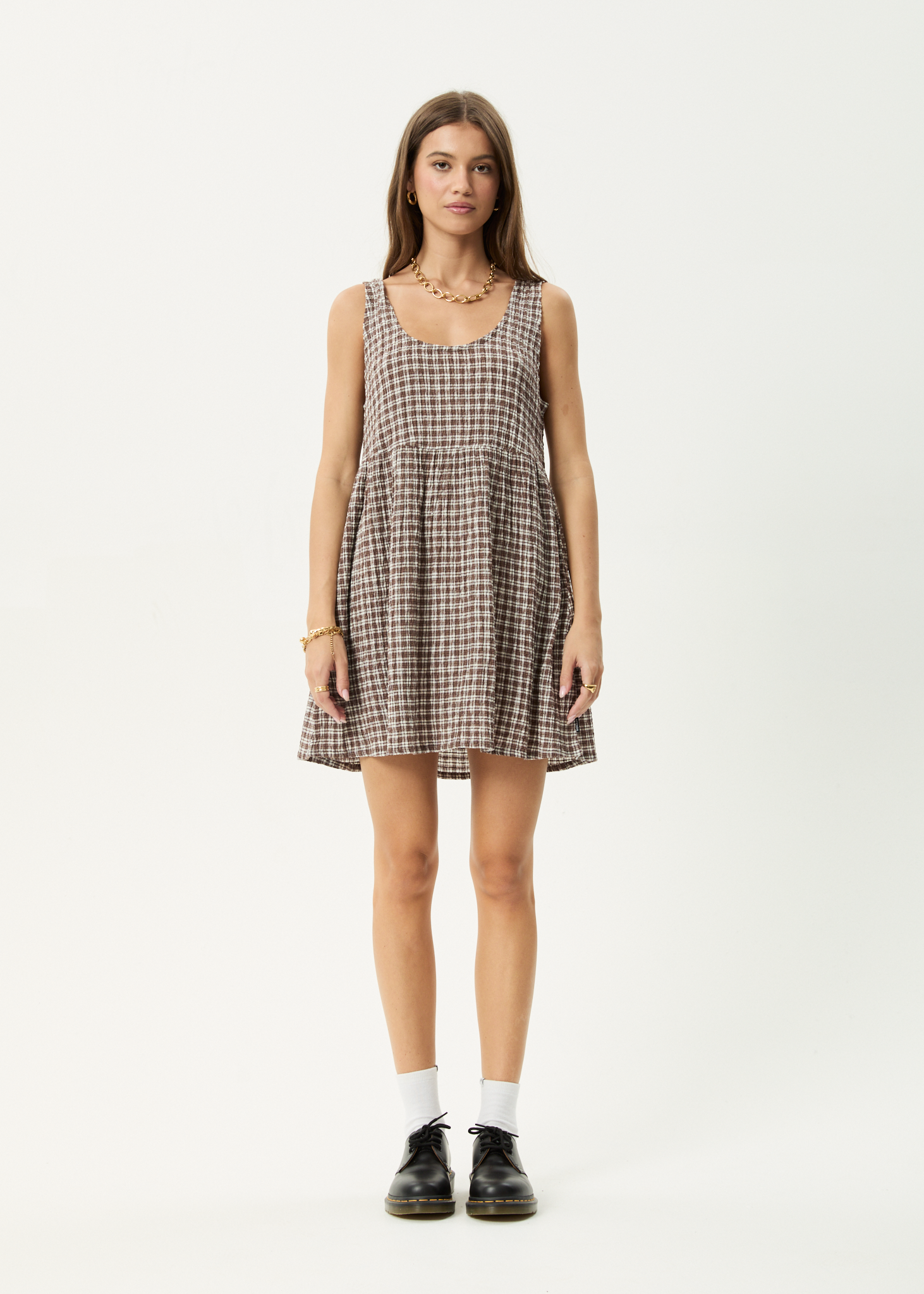 Simone | Seersucker Mini Dress with Pockets