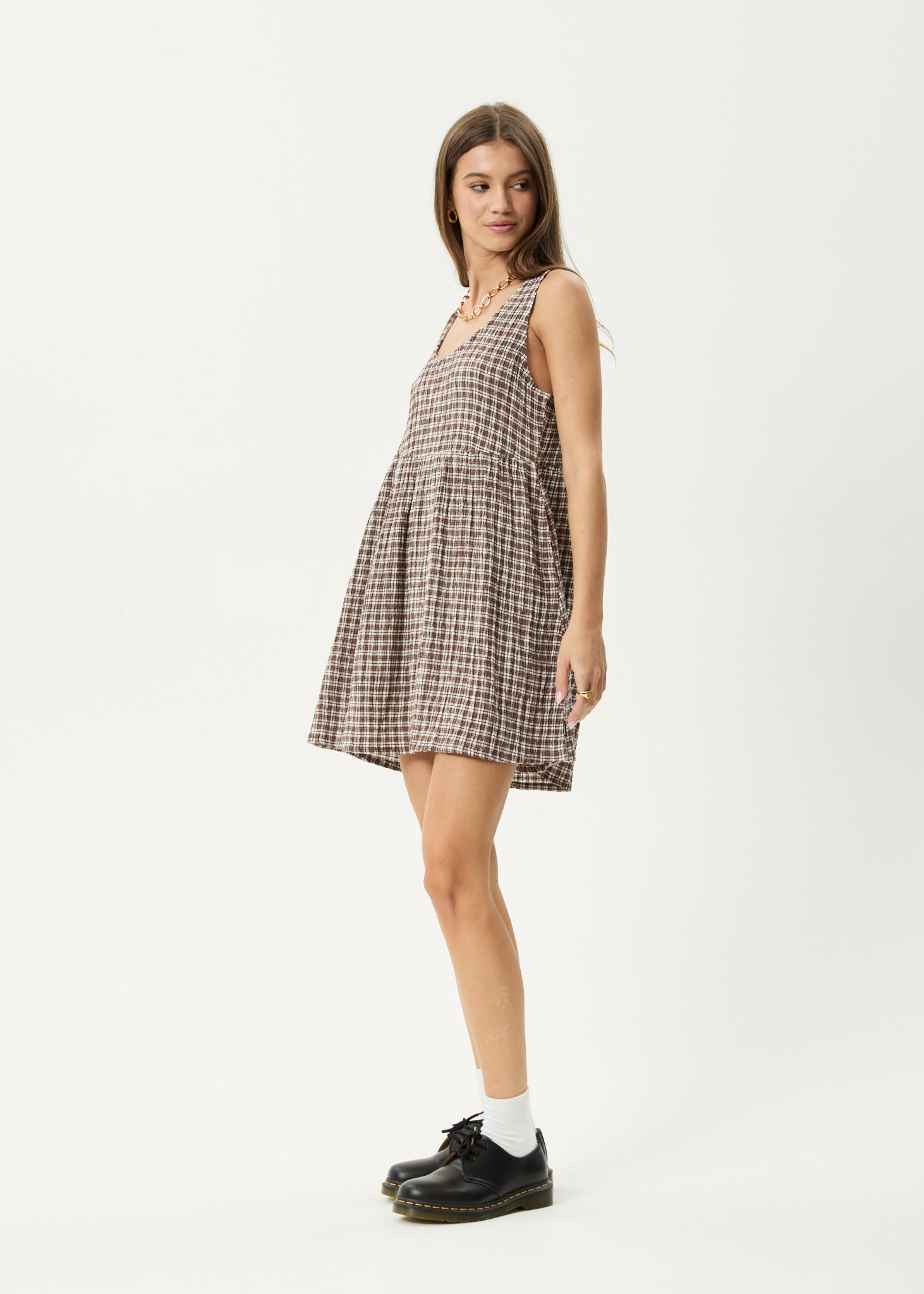Simone | Seersucker Mini Dress with Pockets