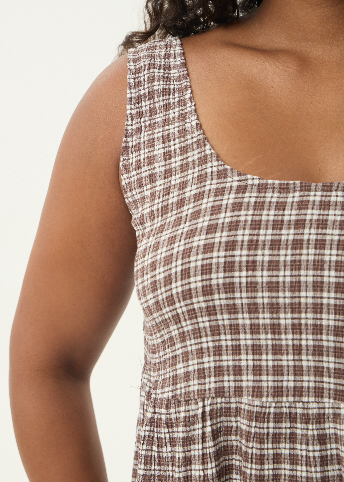Simone | Seersucker Mini Dress with Pockets