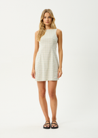 Solenne | Organic Seersucker Check Mini Dress