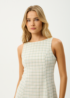 Solenne | Organic Seersucker Check Mini Dress