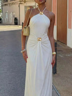 Celeste | Elegant Backless Evening Maxi Dress - HoneyvineDress