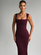 Bianca | Square Neck Sleeveless Maxi Dress - HoneyvineDress