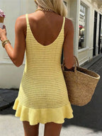 Iona | Cute Crochet Knit Cover Up Beach Dress - HoneyvineDress