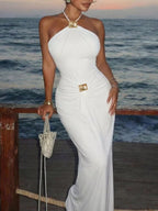 Celeste | Elegant Backless Evening Maxi Dress - HoneyvineDress