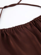 Women's Cotton Halter Maxi Dress – Elegant Sleeveless Backless Summer Dress - Honeyvine