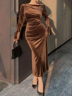 Bianca | Captivating Velvet Bodycon Midi Dress - HoneyvineDress