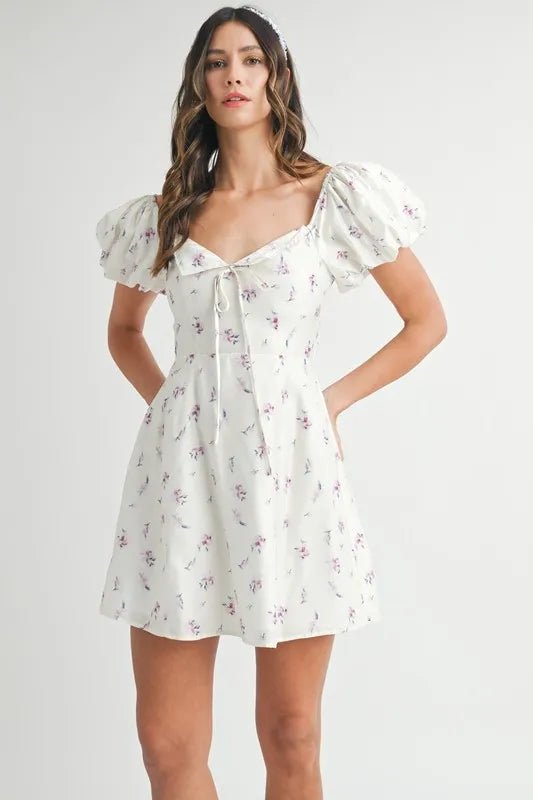 Stella | Romantic Cottagecore Babydoll Mini Summer Dress - HoneyvineDress