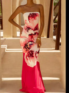 Donna | Vibrant Floral Maxi Mermaid Evening Dress - HoneyvineDress