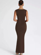 Bianca | Square Neck Sleeveless Maxi Dress - HoneyvineDress