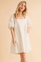 Josephine | Cotton Casual Chic Babydoll Summer Dress with Pockets - HoneyvineDress