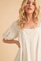 Josephine | Cotton Casual Chic Babydoll Summer Dress with Pockets - HoneyvineDress