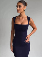 Bianca | Square Neck Sleeveless Maxi Dress - HoneyvineDress