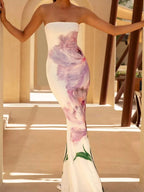 Donna | Vibrant Floral Maxi Mermaid Evening Dress - HoneyvineDress