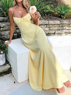 Natalia | Elegant Spaghetti Strap Summer Maxi Dress - HoneyvineDress