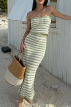 Holly | Soft Bandeau Knit Maxi Dress Resort Summer Look - HoneyvineDress