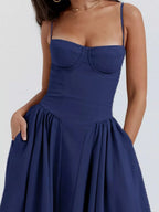 Claire | Sweetheart Corset Bustier Midi Dress - HoneyvineDress