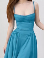Claire | Sweetheart Corset Bustier Midi Dress - HoneyvineDress