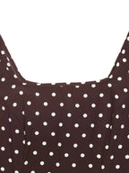 Polka Dot Maxi Dress – Sleeveless Square Neck A-Line Summer Dress - Honeyvine