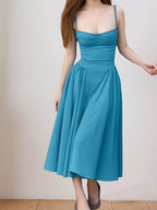 Claire | Sweetheart Corset Bustier Midi Dress - HoneyvineDress