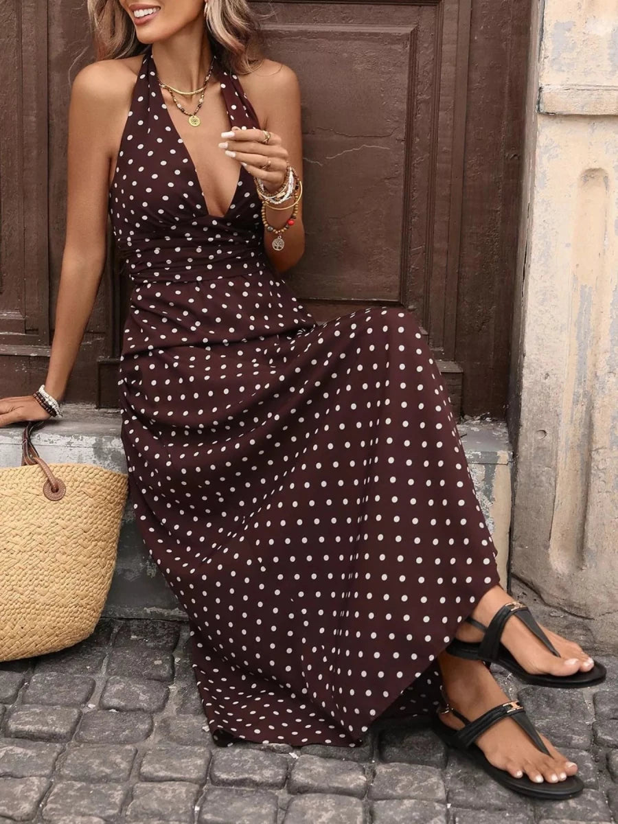 Carla | Timeless Polka Dot Maxi Dress - HoneyvineDress