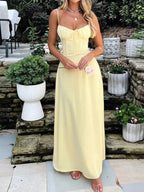 Natalia | Elegant Spaghetti Strap Summer Maxi Dress - HoneyvineDress