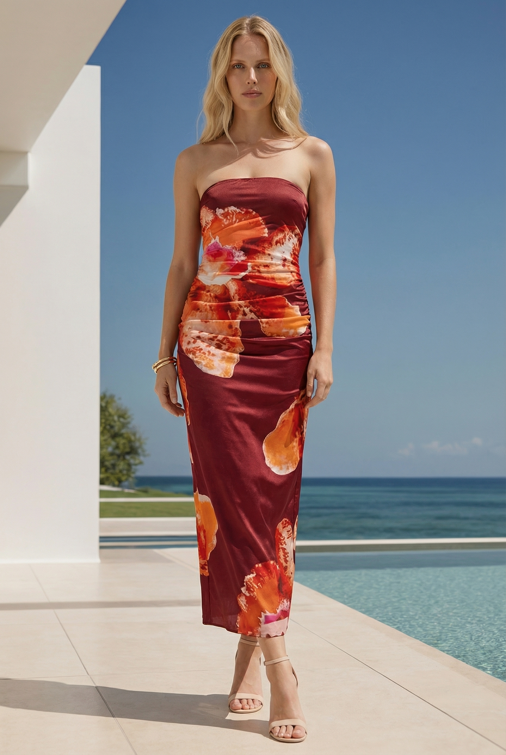 Clementine | Bold Strapless Summer Cocktail Dress