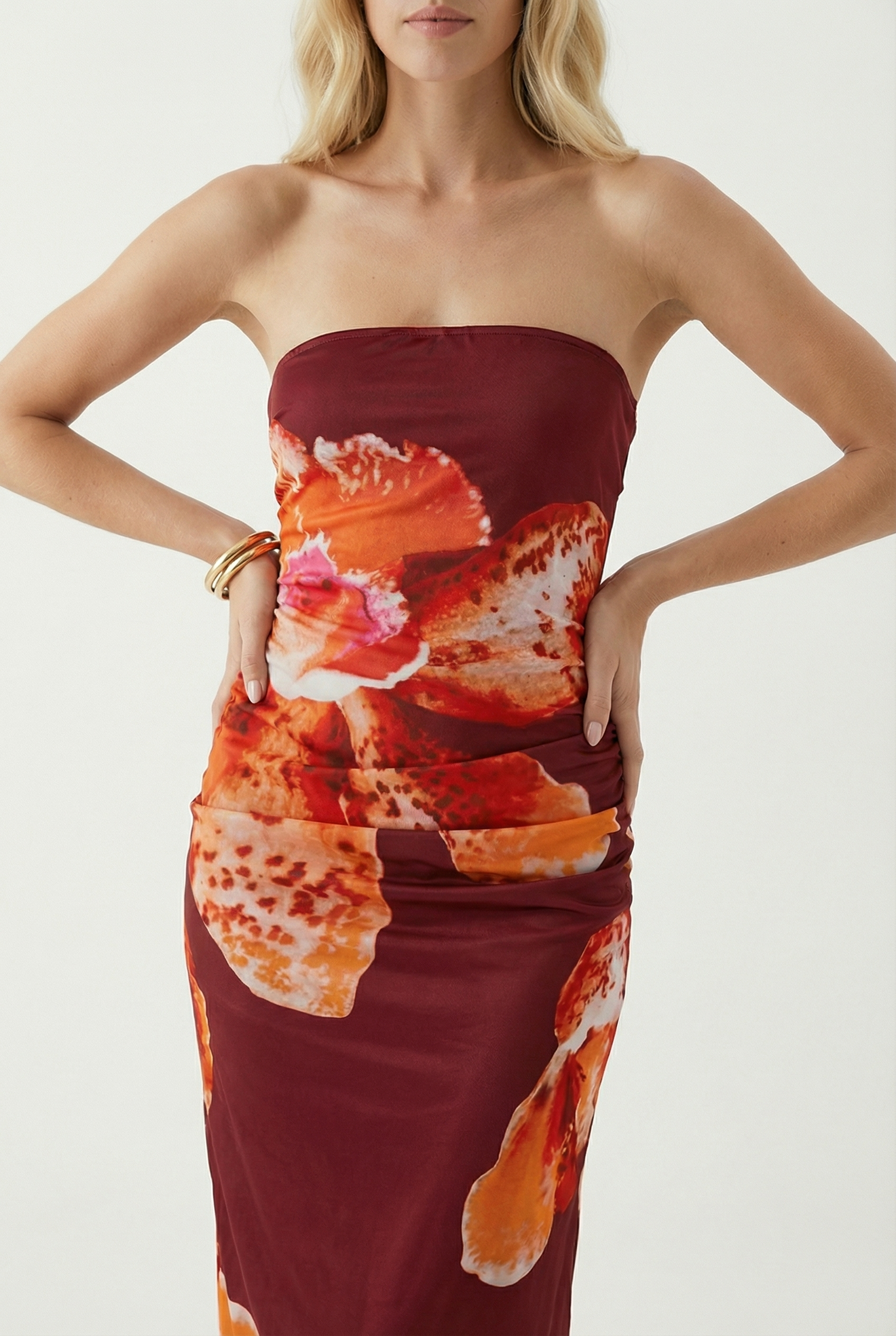 Clementine | Bold Strapless Summer Cocktail Dress