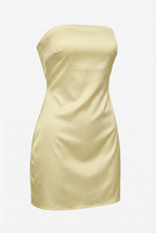 Brigitte | Silky Strapless Mini Dress