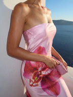 Aria | Elegant Satin Summer Maxi Dress - HoneyvineDress