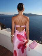 Aria | Elegant Satin Summer Maxi Dress - HoneyvineDress