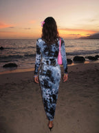 Margot | Dramatic Long Sleeve Maxi Cocktail Dress - HoneyvineDress