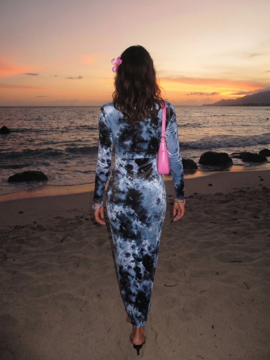 Margot | Dramatic Long Sleeve Maxi Cocktail Dress - HoneyvineDress