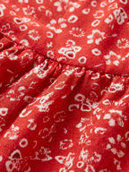 Elizabeth | Red Floral Wrap Mini Dress for Effortless Charm