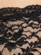 Joyce | Bold Black Off - Shoulder Lace Midi Cocktail Dress - HoneyvineDress