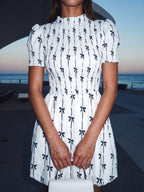Mia | Bold Puff Sleeve A - Line Mini Dress - HoneyvineDress