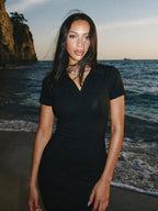Eleanor | Trendy Short Sleeve Bodycon Mini Dress - HoneyvineDress