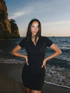 Eleanor | Trendy Short Sleeve Bodycon Mini Dress - HoneyvineDress