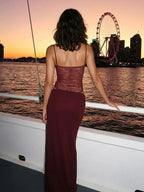 Elara | Iconic Lace Corset Maxi Summer Beach Dress - HoneyvineDress
