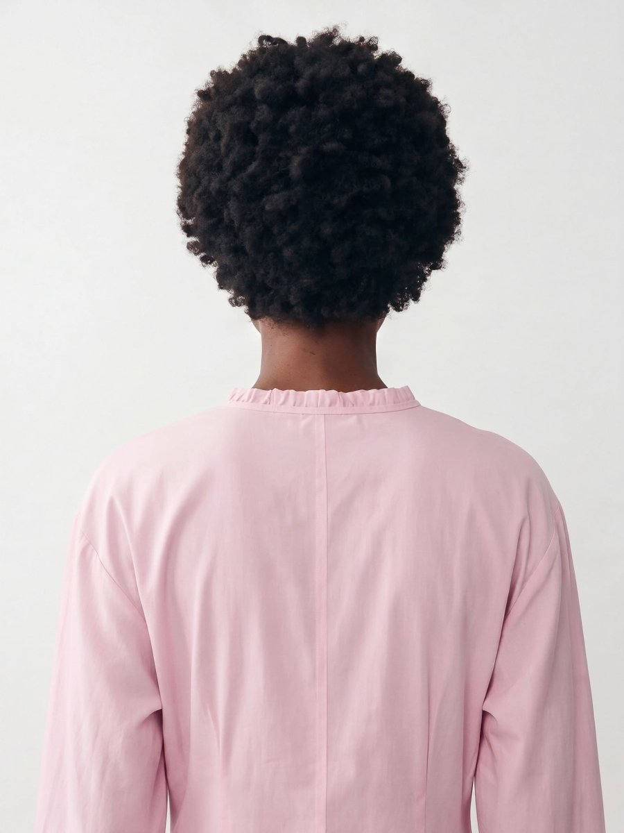 Mary | Pink Long Sleeve Casual Midi Dress - HoneyvineDress