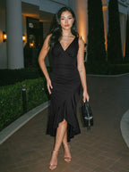 Mona | Elegant Satin Midi Dress